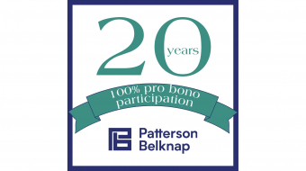 <p>Every year since 2004, 100% of Patterson Belknap attorneys have represented clients in pro bono matters. Click <a href="https://www.pbwt.com/our-history-of-pro-bono-service" target="_blank">here</a> to view our timeline of key pro bono milestones.&nbsp;</p>
